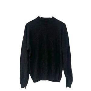 Geoffrey Beene Dark Gray Sweater Crew Neck Pullover Knit Silk Blend Men's Large